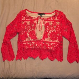 For Love and Lemons Giana Lace Crop Top